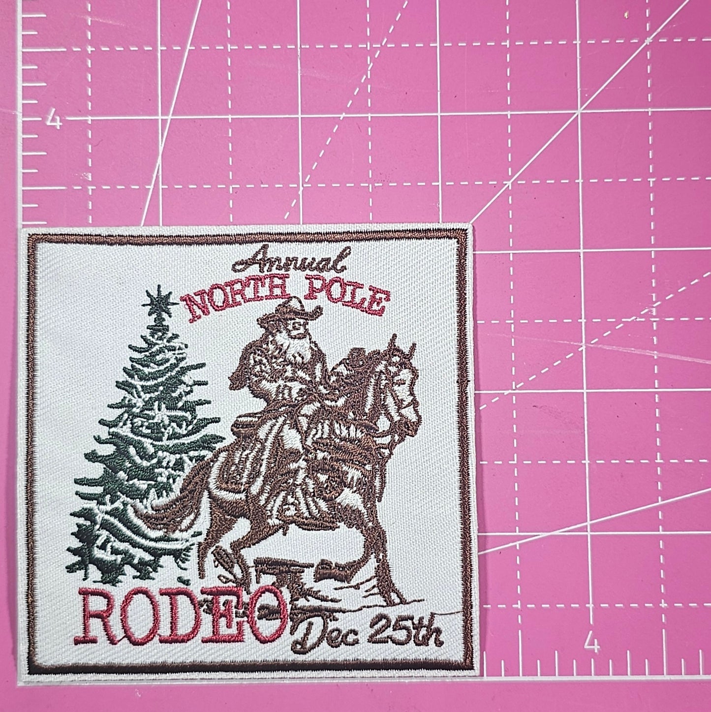 Annual North Pole Rodeo Santa Embroidery Iron On Patch