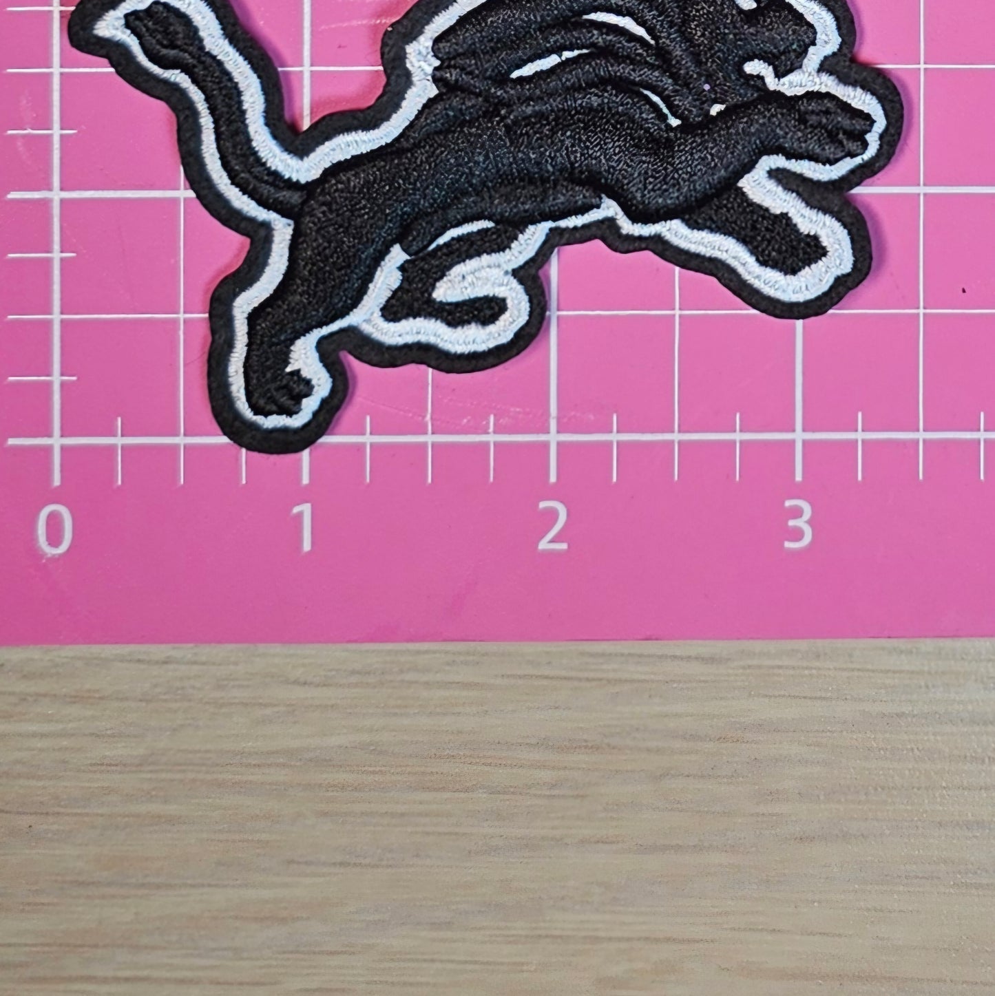 Black Lion Mascot 3D Embroidery Small Iron On Patch