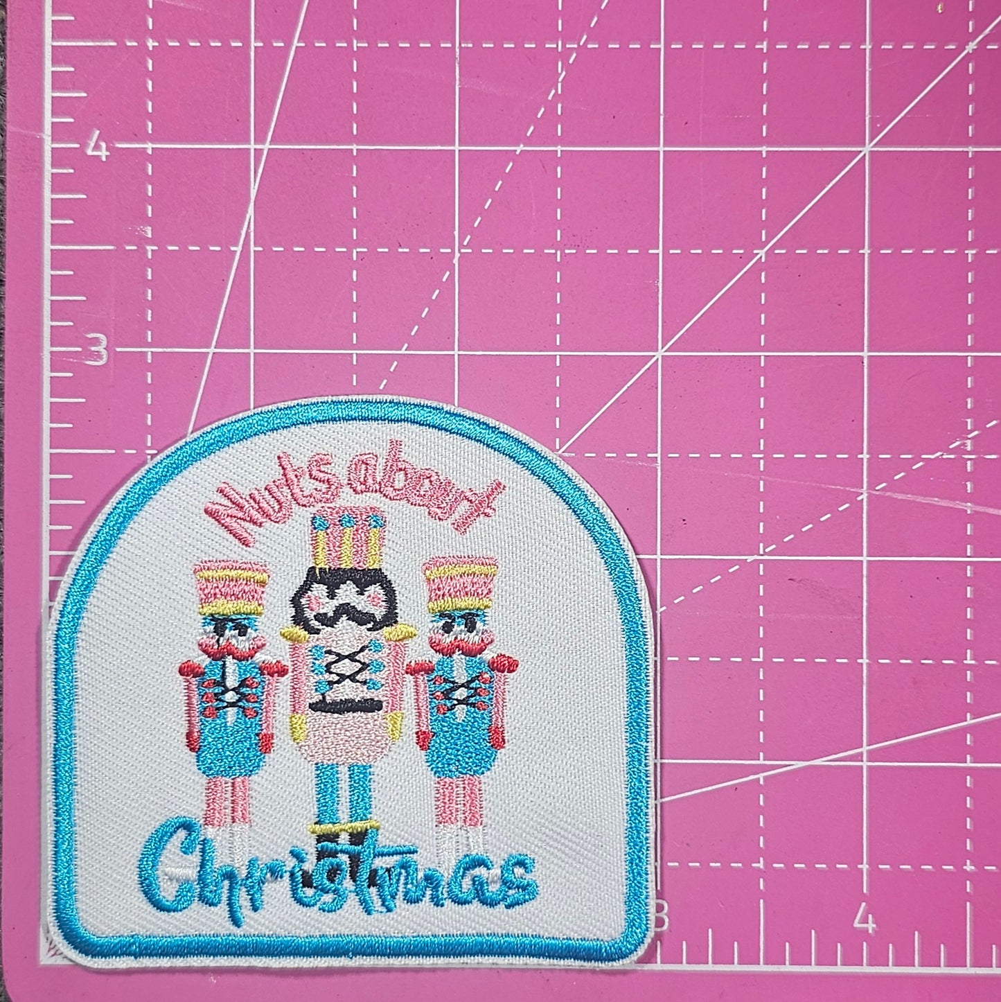 Nuts About Christmas Nutcracker Embroidery Iron On Patch