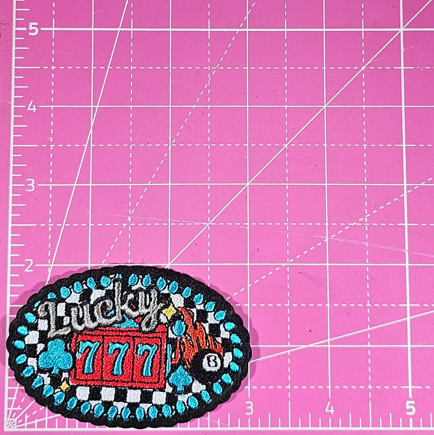 Lucky 777 Slot 8 Ball Western Embroidery Iron On Patch