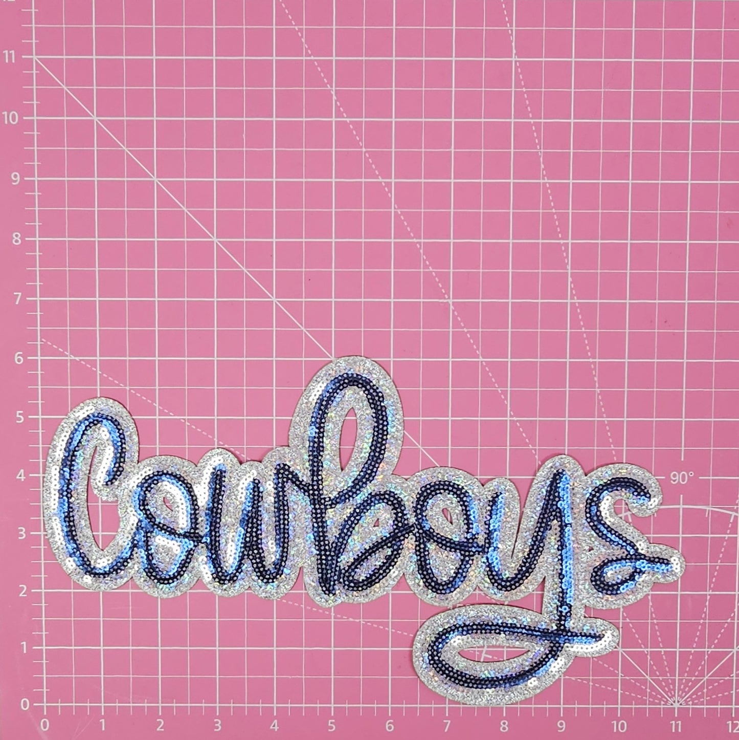 Large Cowboys Sequin Iron On Patch