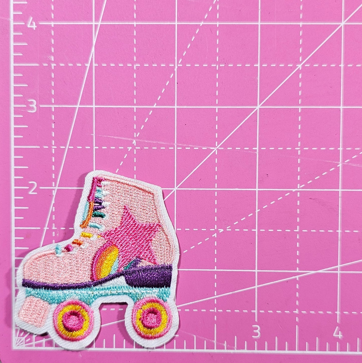 Roller Skate Rainbow Star Embroidery Iron On Patch