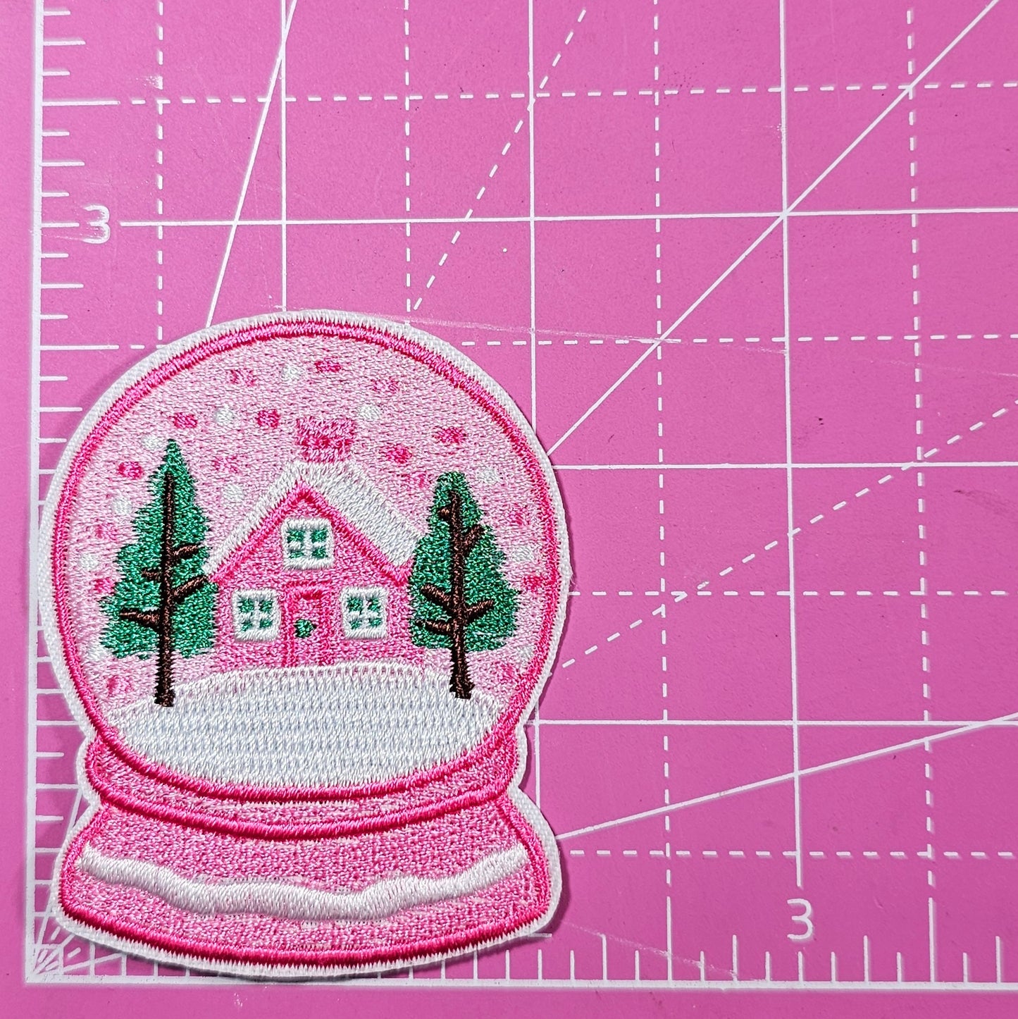 Snow Globe Gingerbread House Christmas Trees Embroidery Iron On Patch