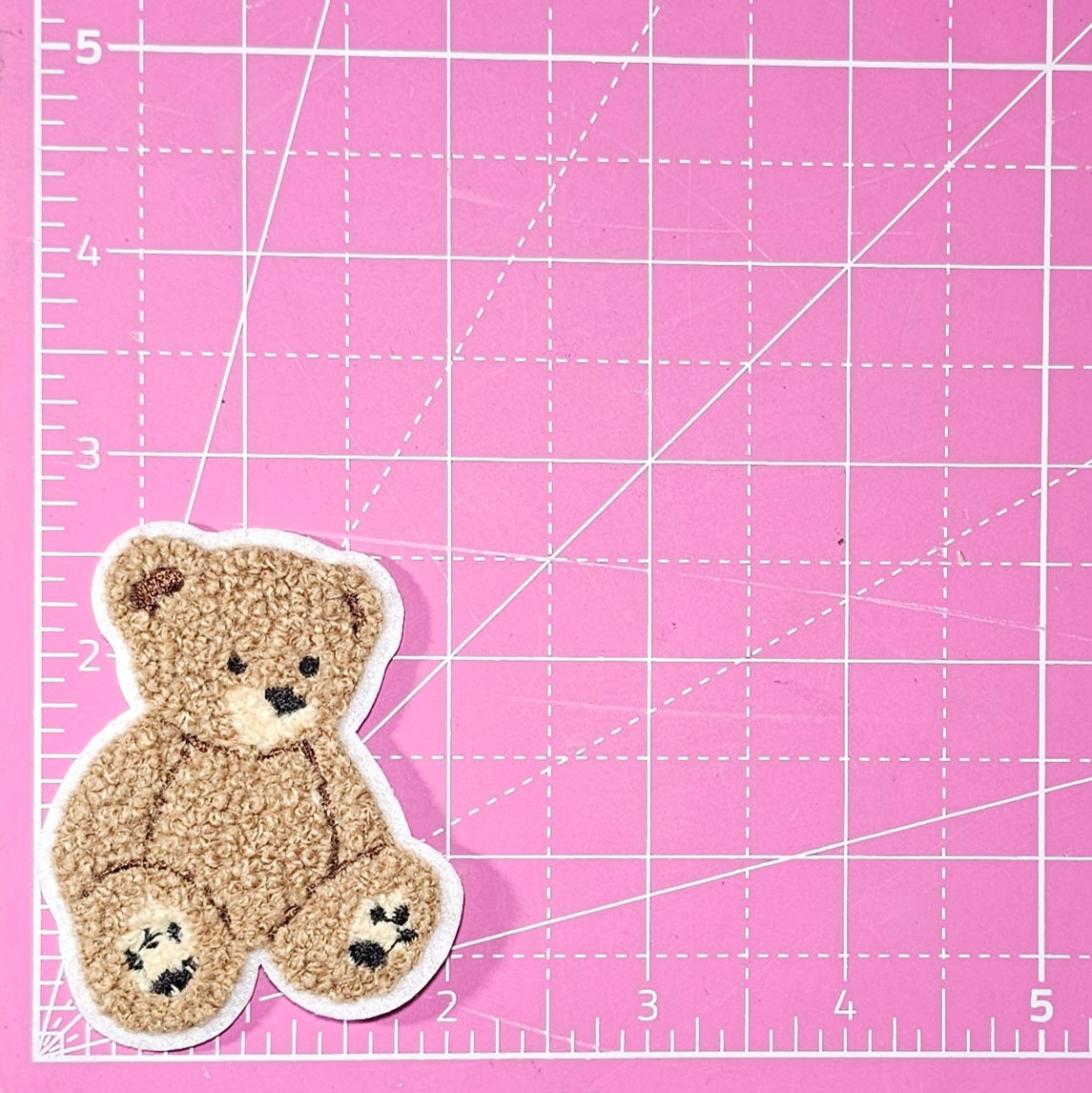 Teddy Bear Small Chenille Iron On Patch