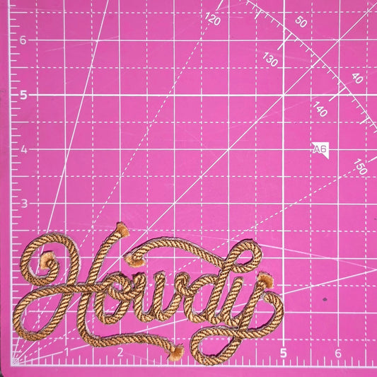 Howdy Rope Fringe Western Embroidery Iron On Patch