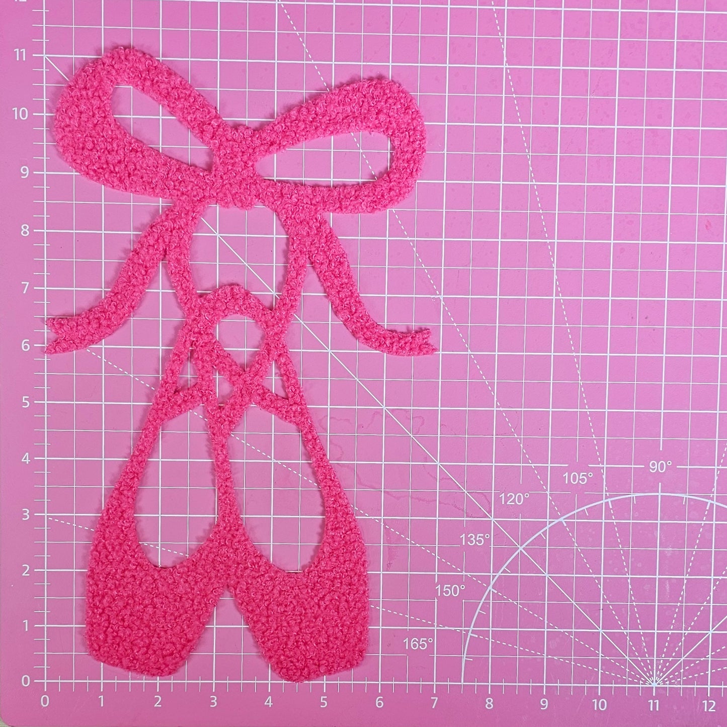 Ballerina Dance Pointe Shoes Bow Fluffy Fuzzy Transfer Patch