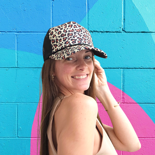 Cheetah Print Black Trucker Foam Hat