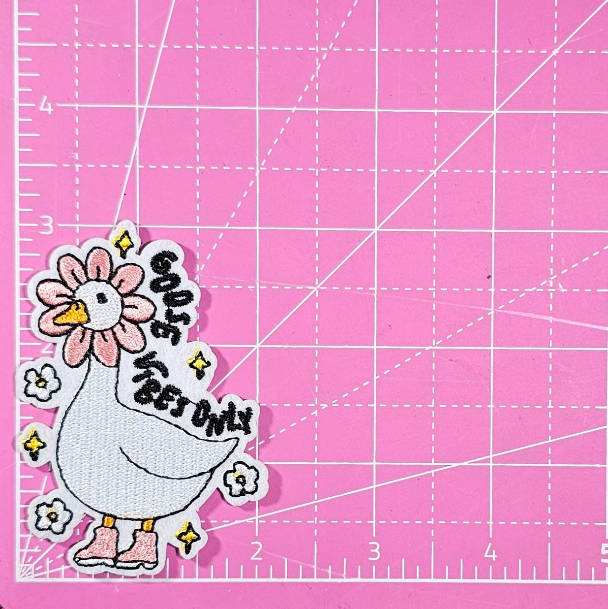 Goose Vibes Only Embroidery Iron On Patch