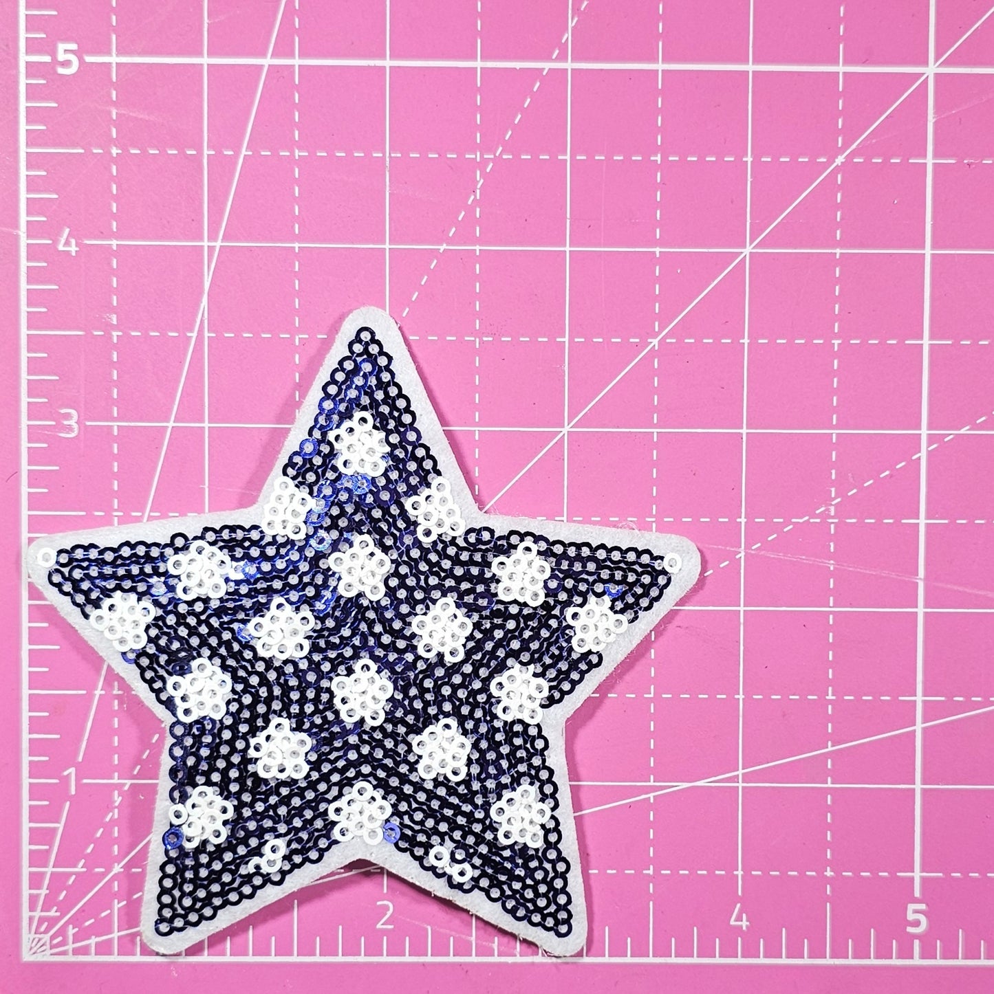 USA Patriotic Star Sequin Iron-on Patch