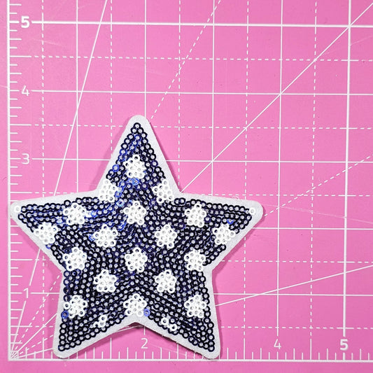 USA Patriotic Star Sequin Iron-on Patch
