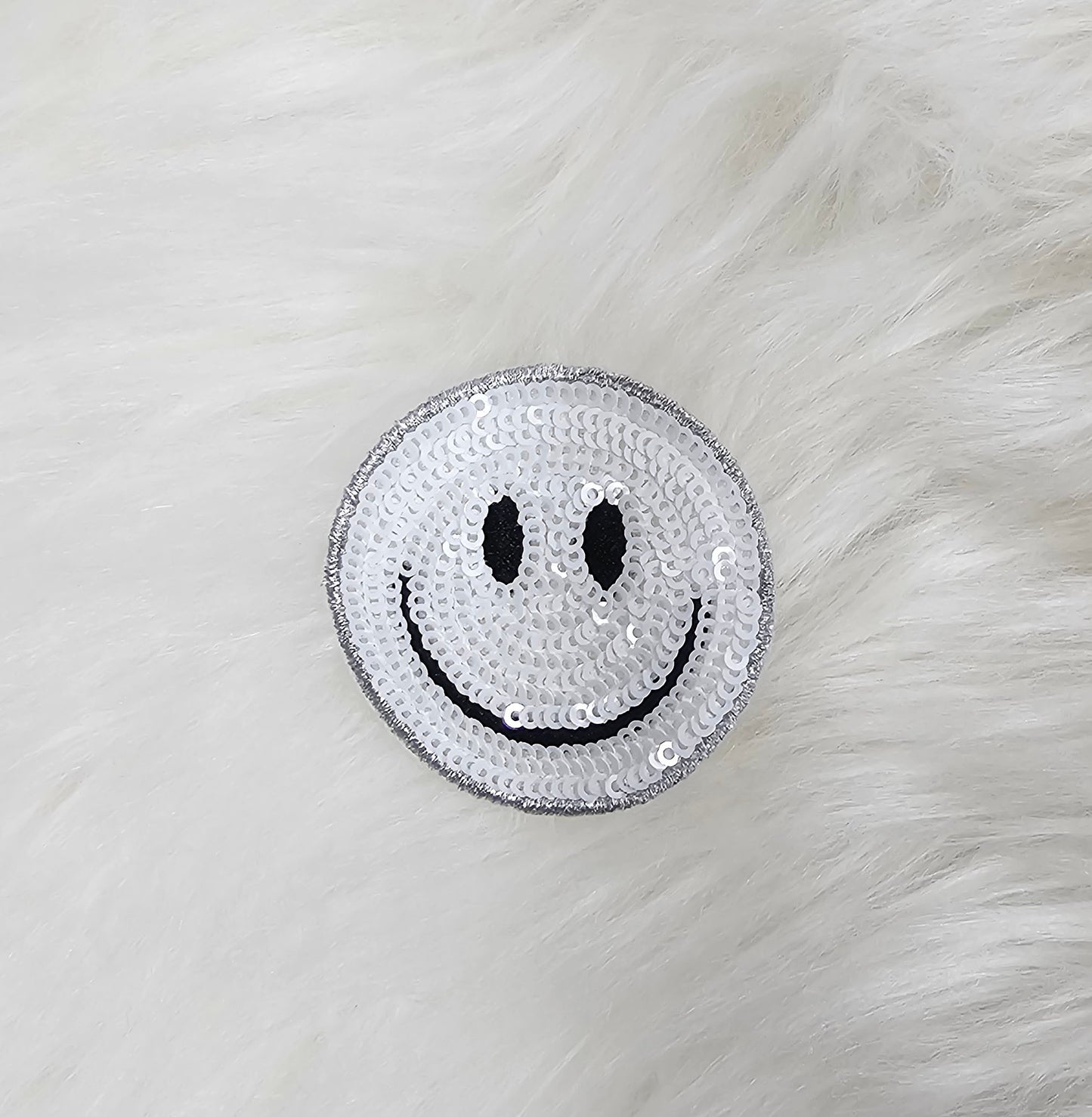 Sequin Smile Face Iron On Patch