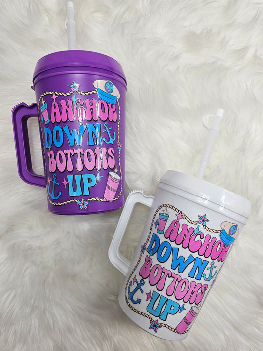 Anchor Down Bottoms Up Mega Mug 34oz