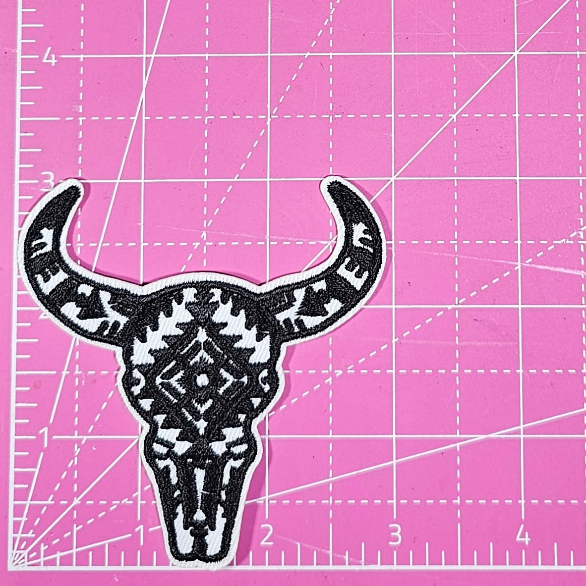 Aztec Bull Western Embroidery Iron On Patch