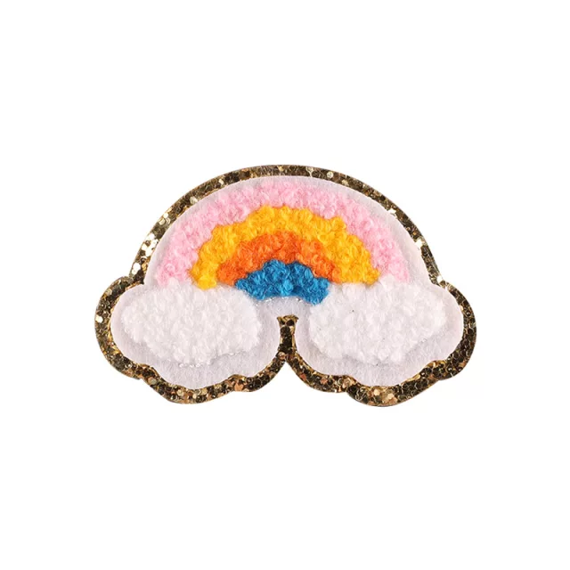 Rainbow Gold Glitter Iron On Patches