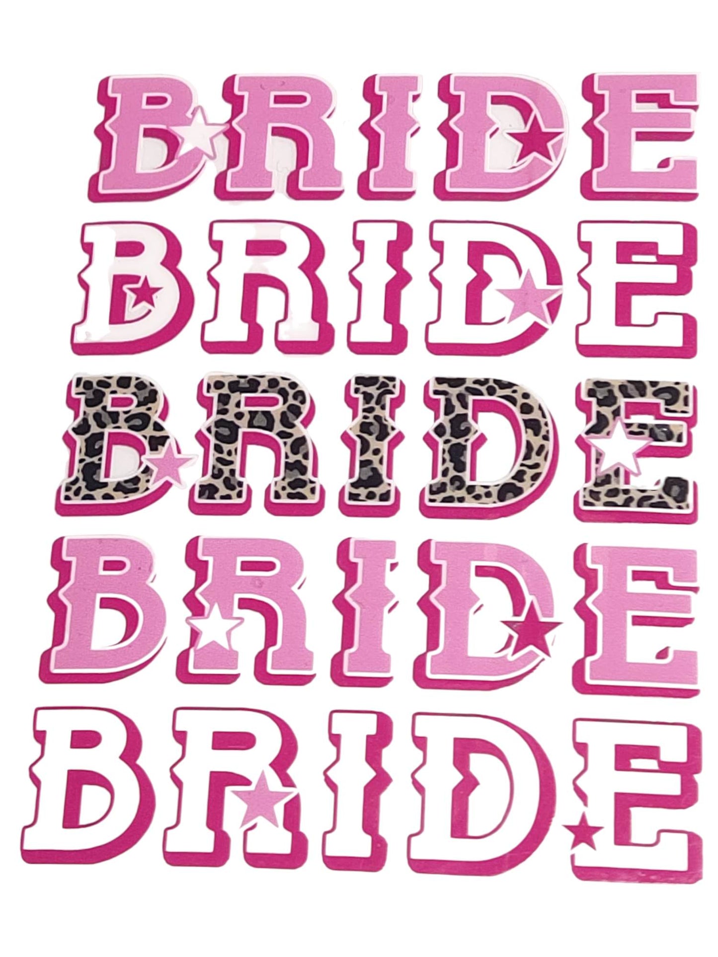 "BRIDE Cheetah Western" UV Transfers