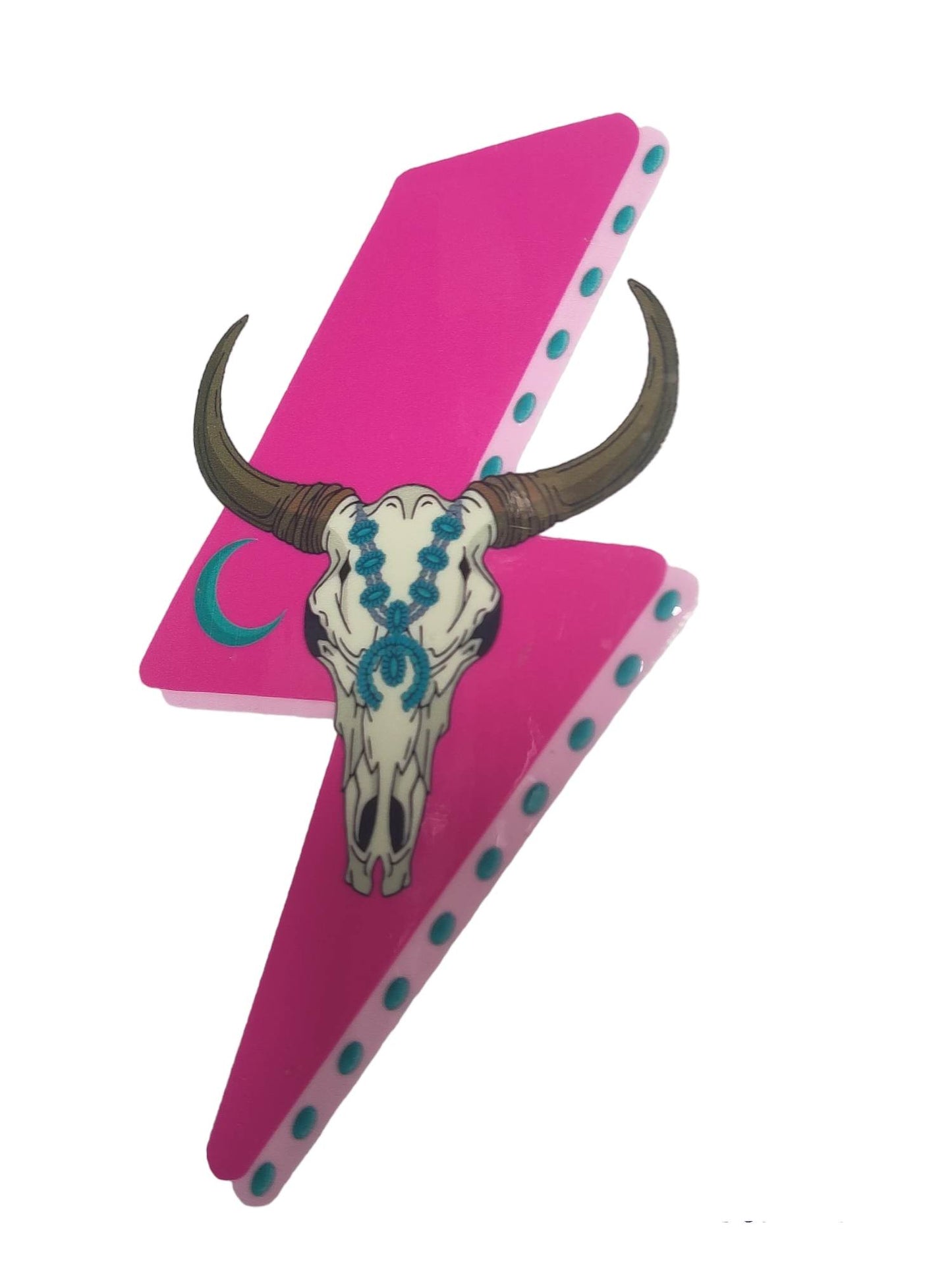 "Pink Lightning Bull Western" UV Transfers