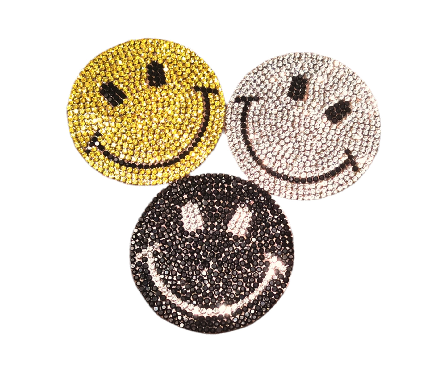 Rhinestone Smile Face Iron On Patches