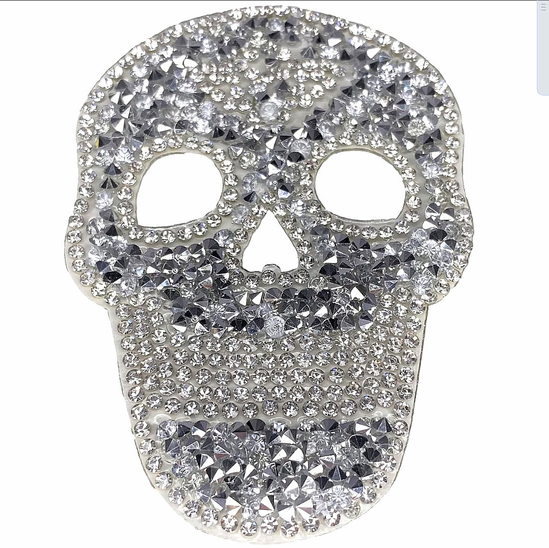 Skull Rhinestone Iron On Patches