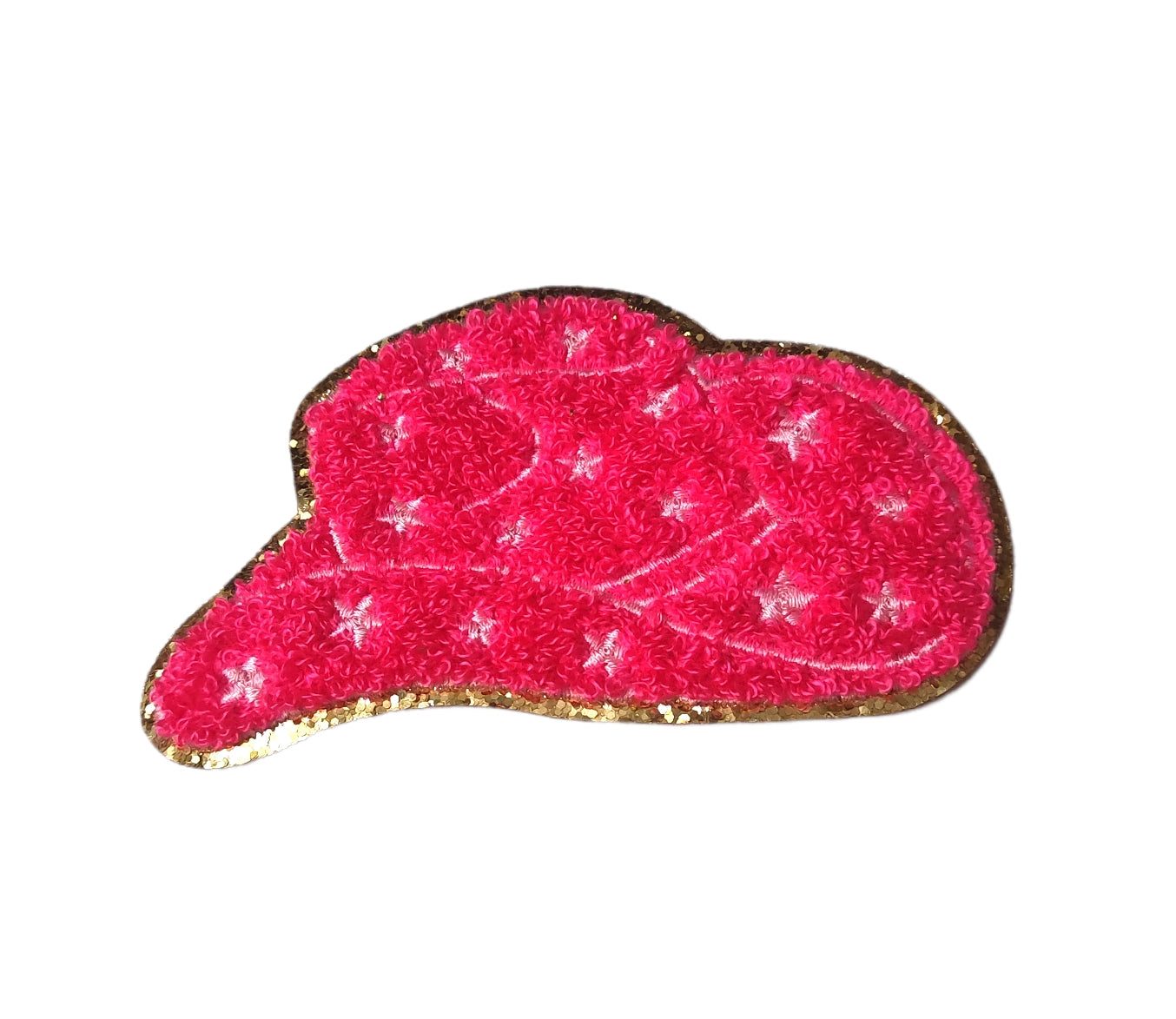 New: NEON Pink, 1-pc,Chenille Heart Patch w/Gold Glitter, Size 2.5, –  PatchPartyClub