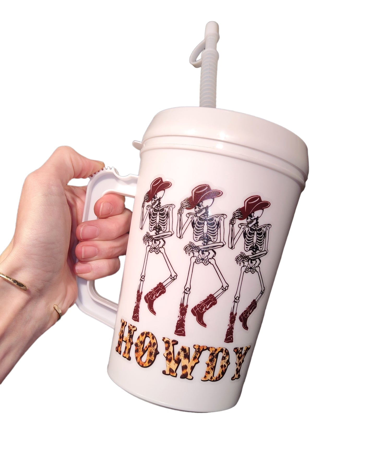 Cheetah Howdy Dancing Skeleton HIP SIPS Mega Mug 34oz