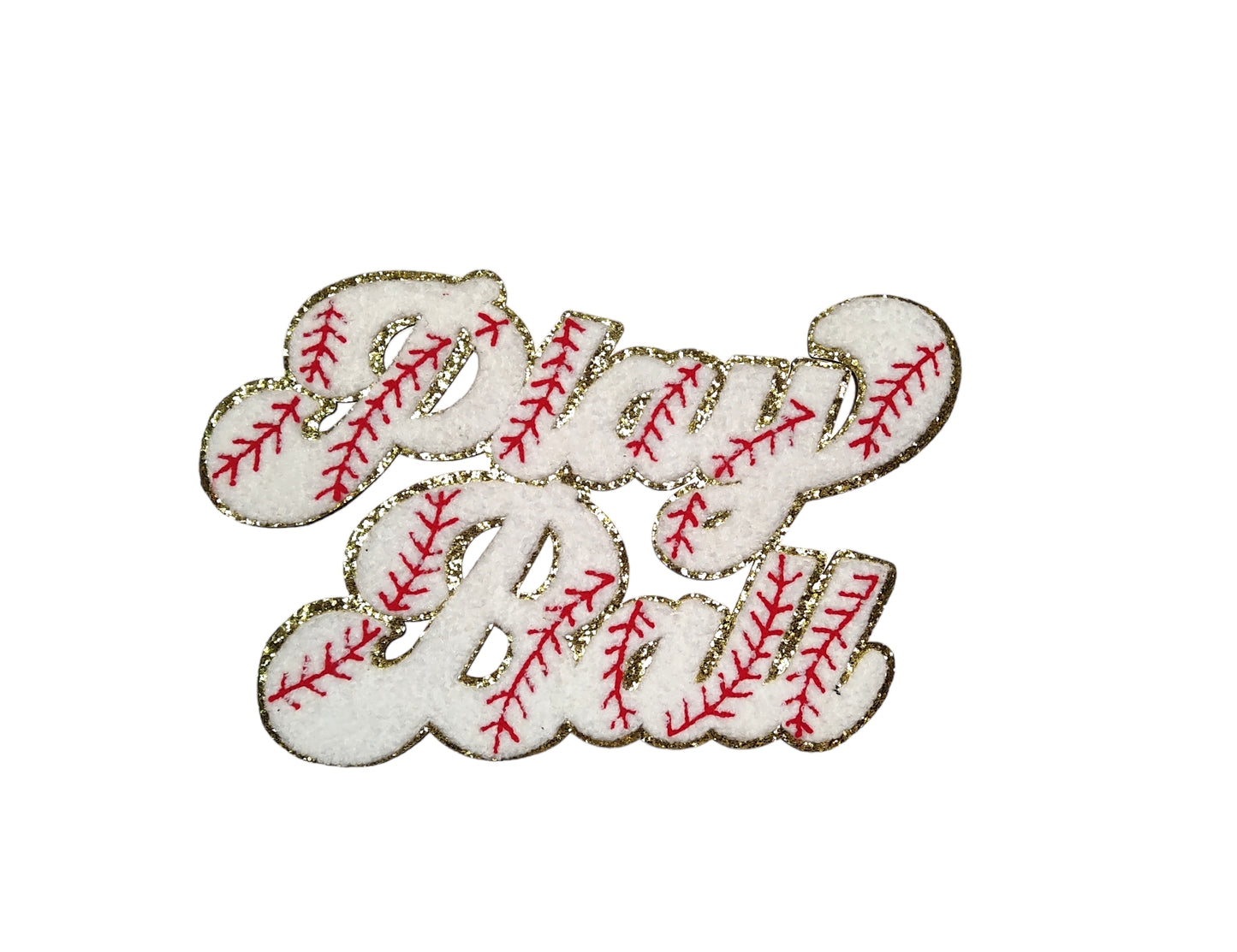 Matching Play Ball Baseball Chenille Iron-on Patch