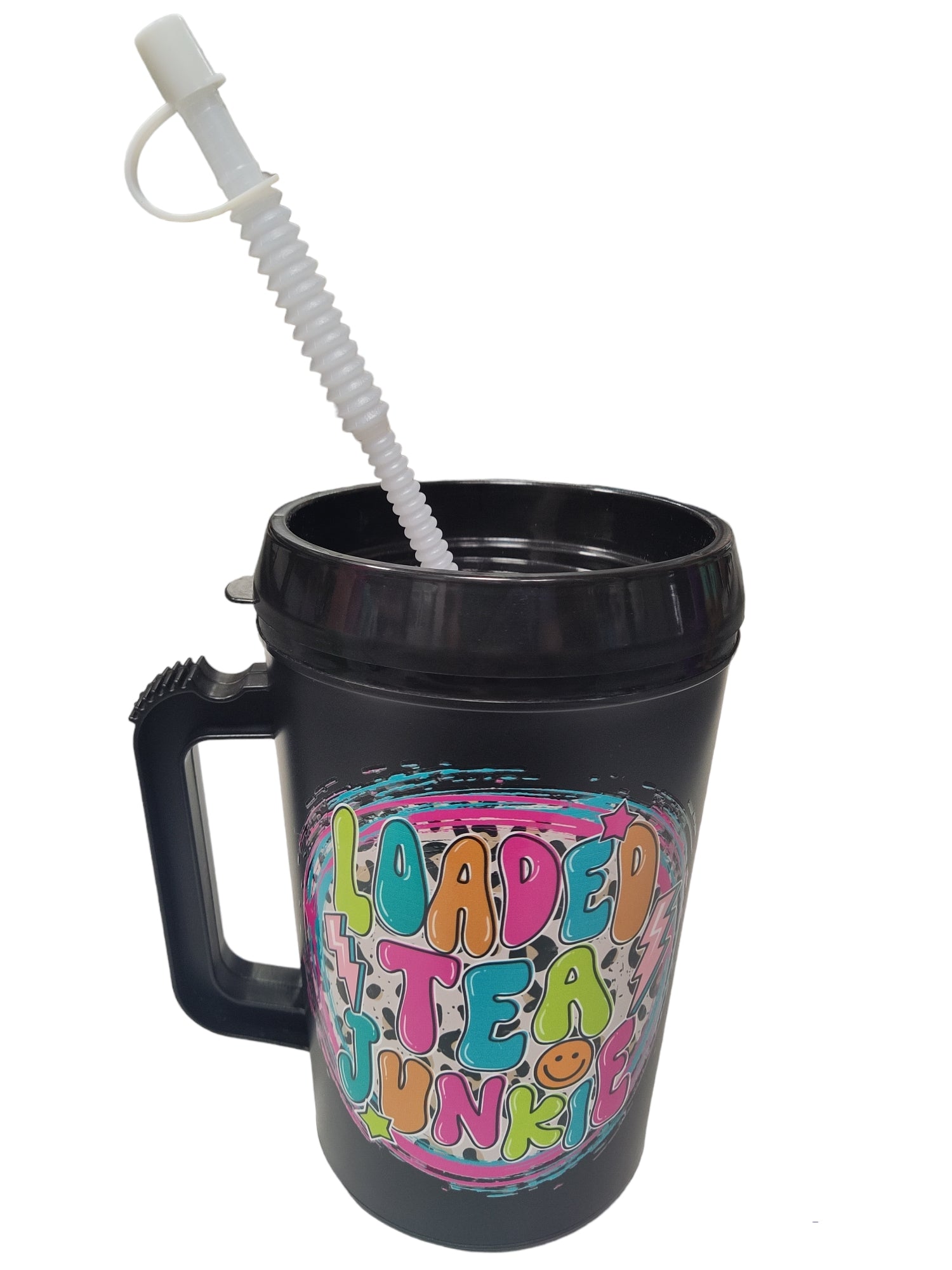 Fueled By Iced Coffee and Anxiety Mega Trucker Mug 34oz