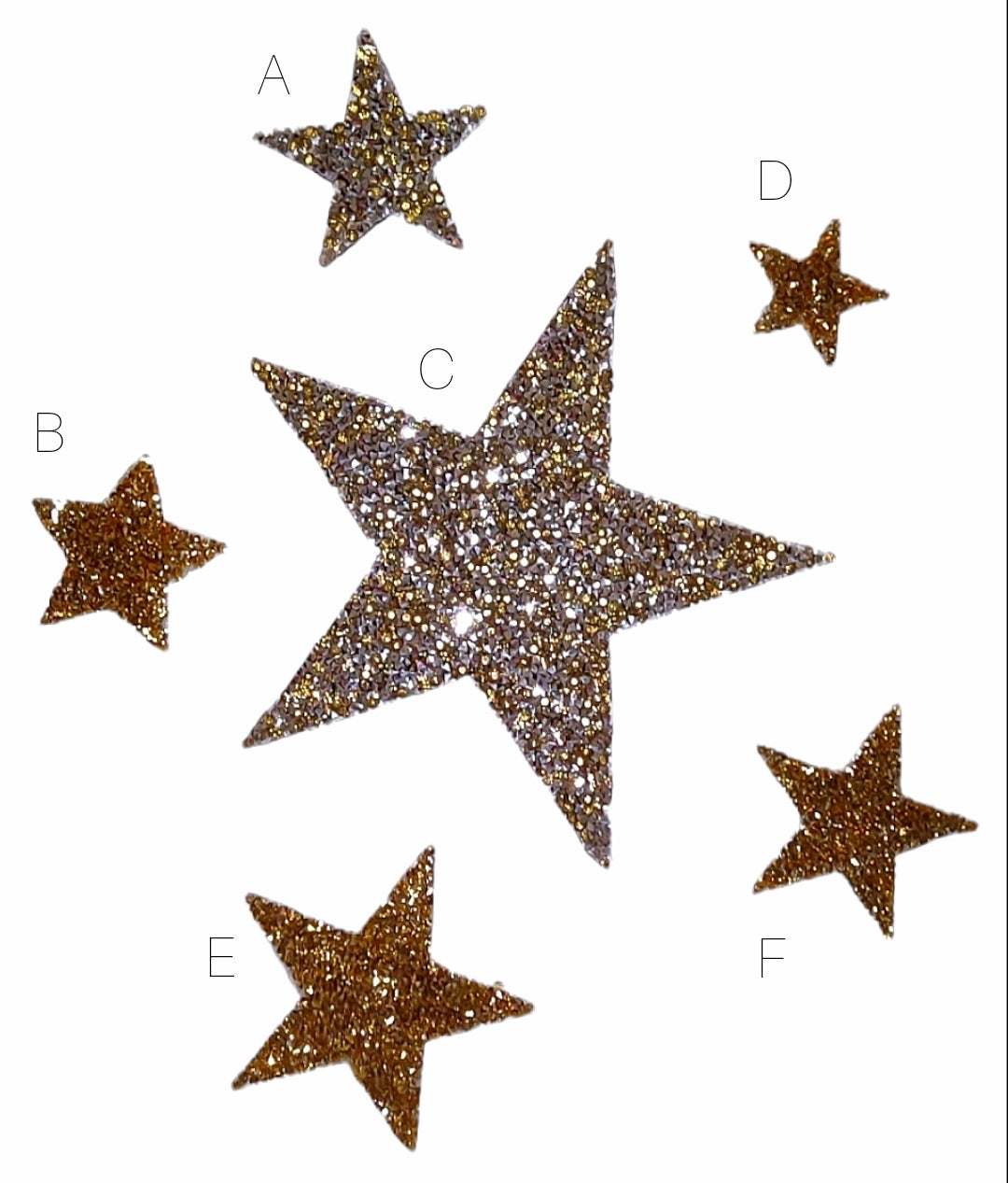 Gold Rhinestone Star Iron On Patch
