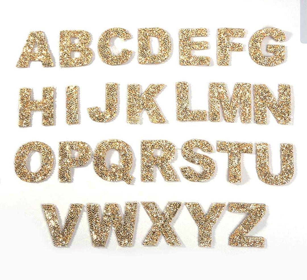 Gold Rhinestone 2" Iron-on Patches