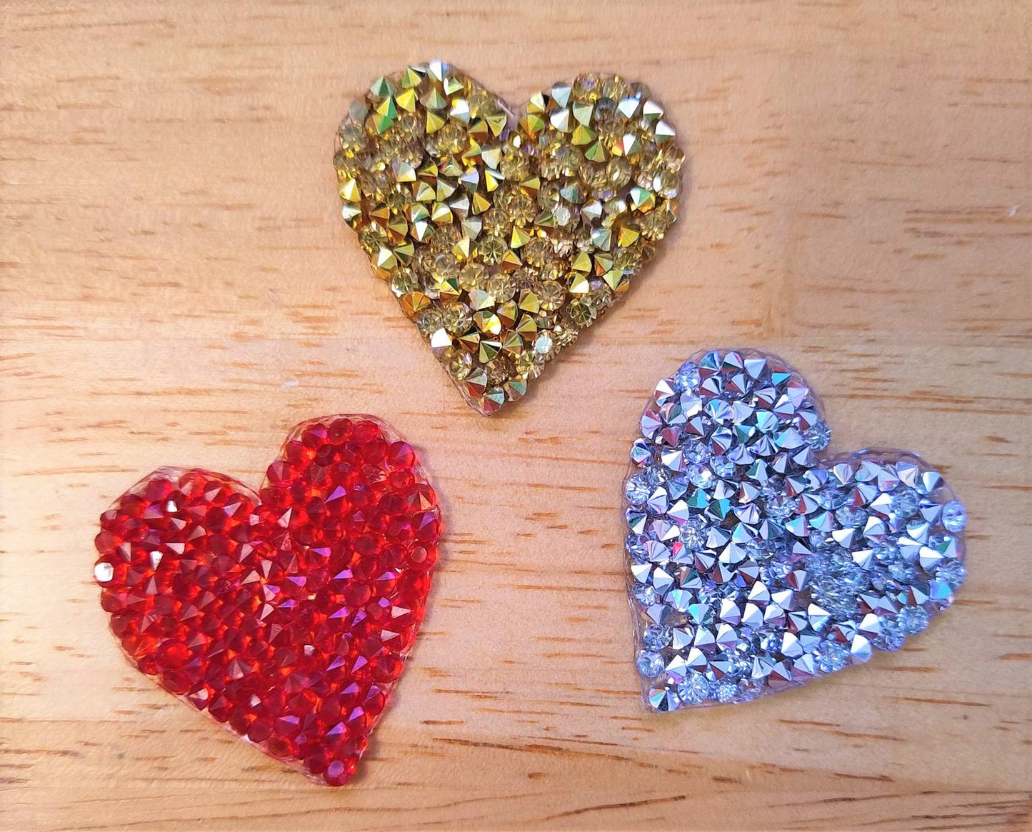 Heart Rhinestone Iron On Patch