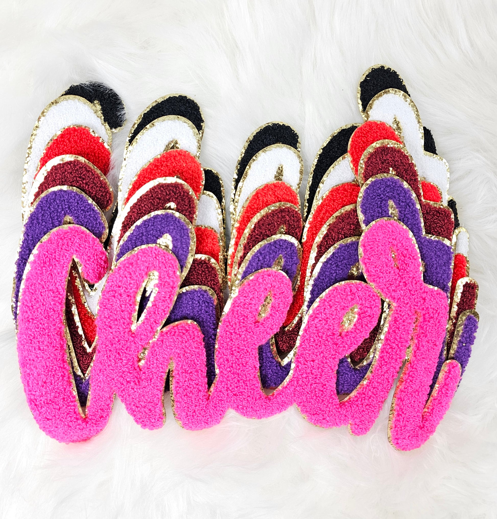 Large Cursive Cheer Chenille Iron-on Patch