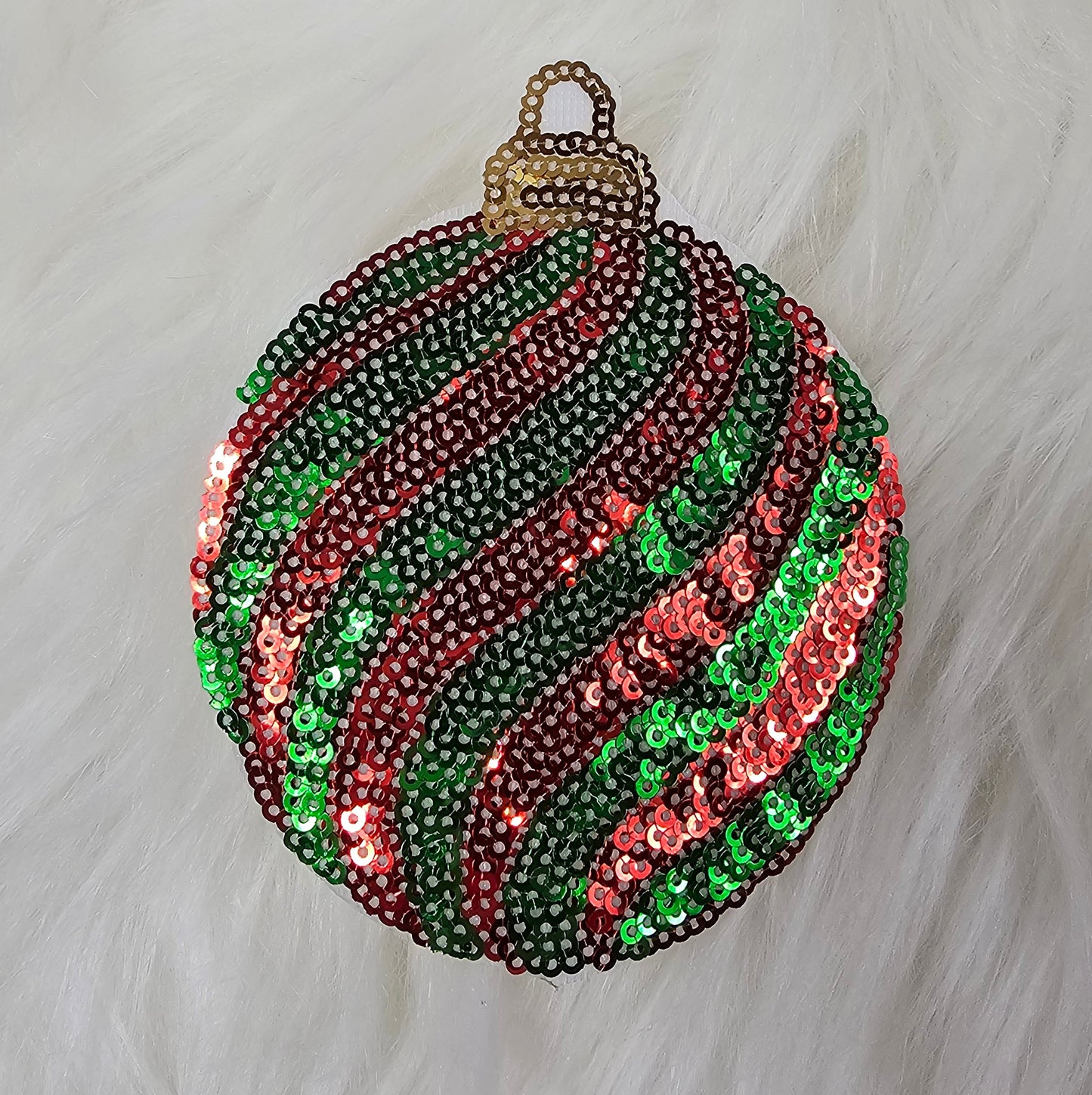 Sequin Christmas Ornament Bulb Embroidery Iron On Patch