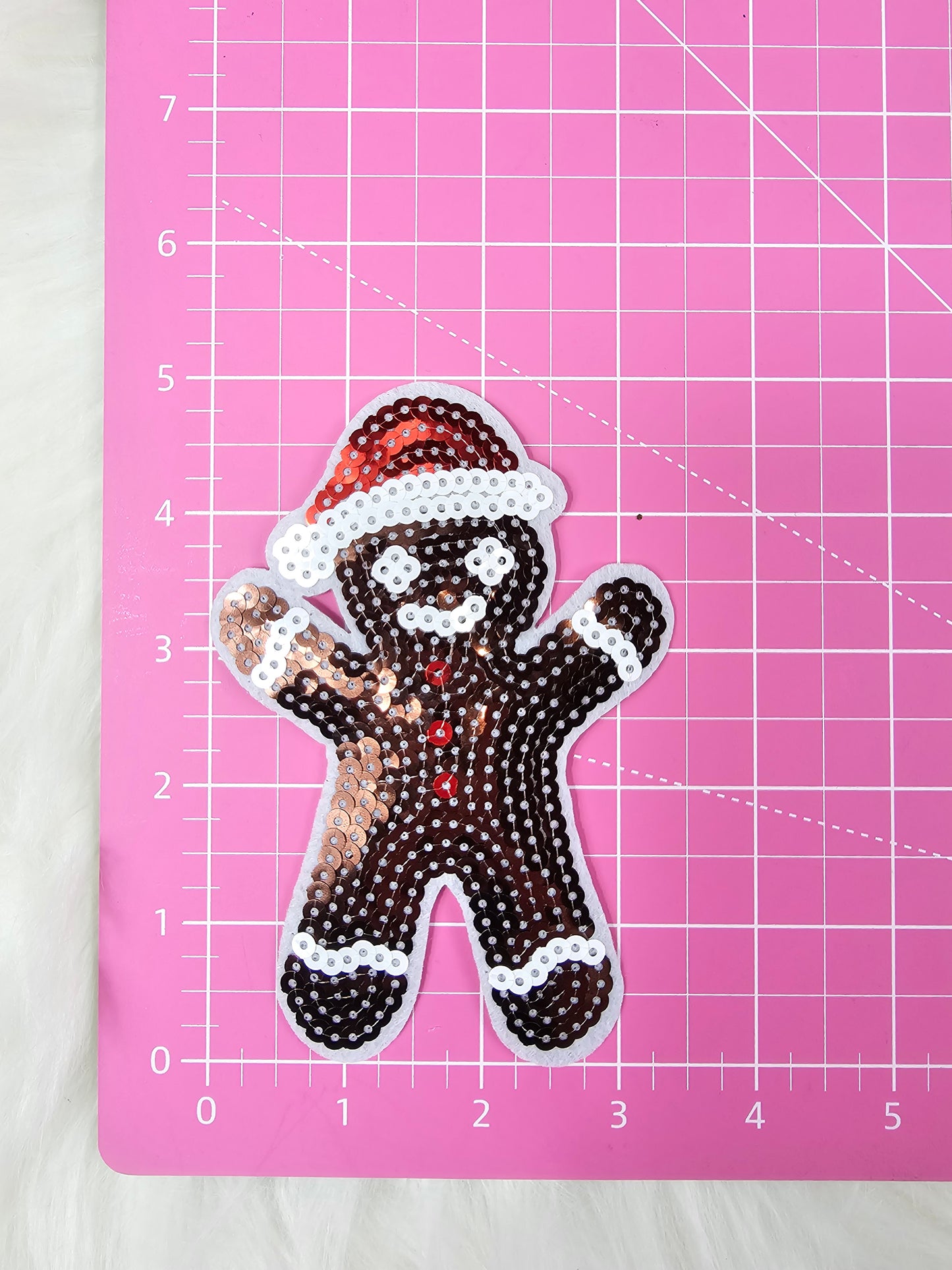 Gingerbread Men Sequin Embroidery Iron On Patch