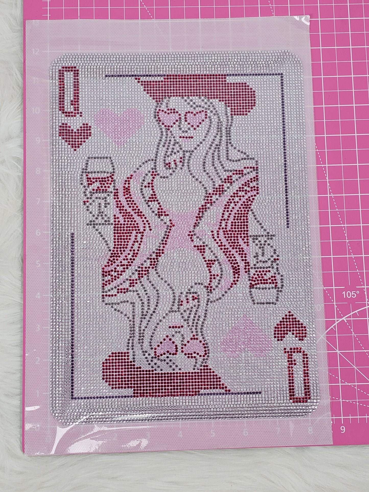 Spangle Queen Hearts Card Cowgirl Lover Iron On Transfer Crystal Rhinestones