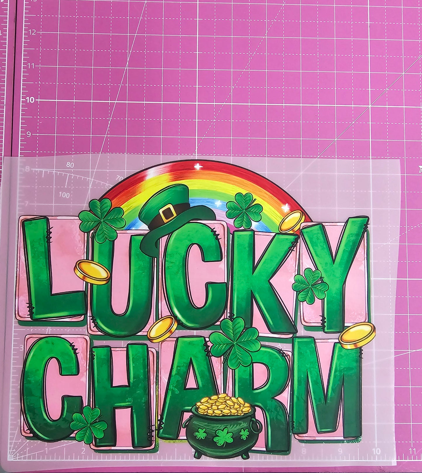 Lucky Charm Rainbow Pot of Gold DTF Iron On Transfers