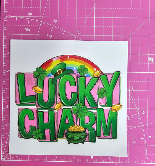Lucky Charm Rainbow Pot of Gold UV Transfer
