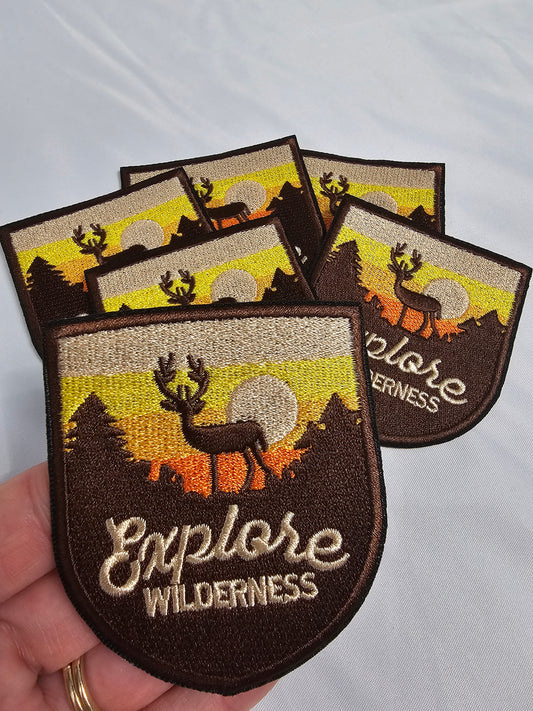 Explore Wilderness Embroidery Iron On Patch