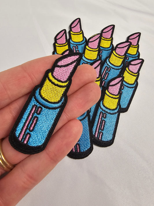 Lipstick Cosmetic Embroidery Iron On Patch