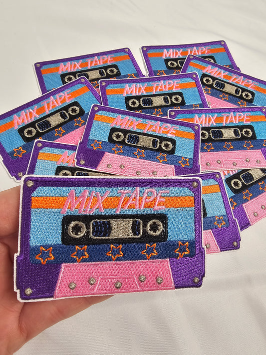 Mix Tape Cassette Tape Embroidery Iron On Patch