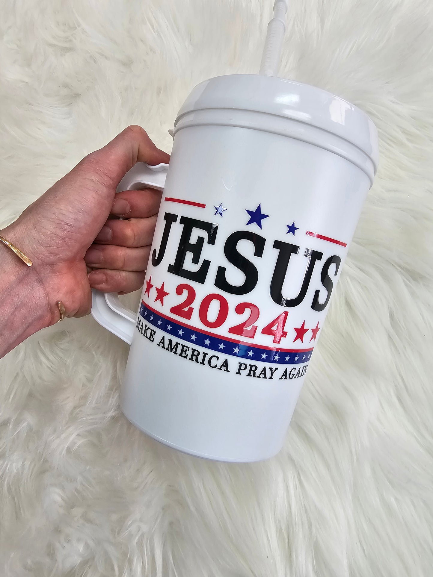 Jesus 2024 Make America Pray Again HIP SIPS Mega Mug 34oz