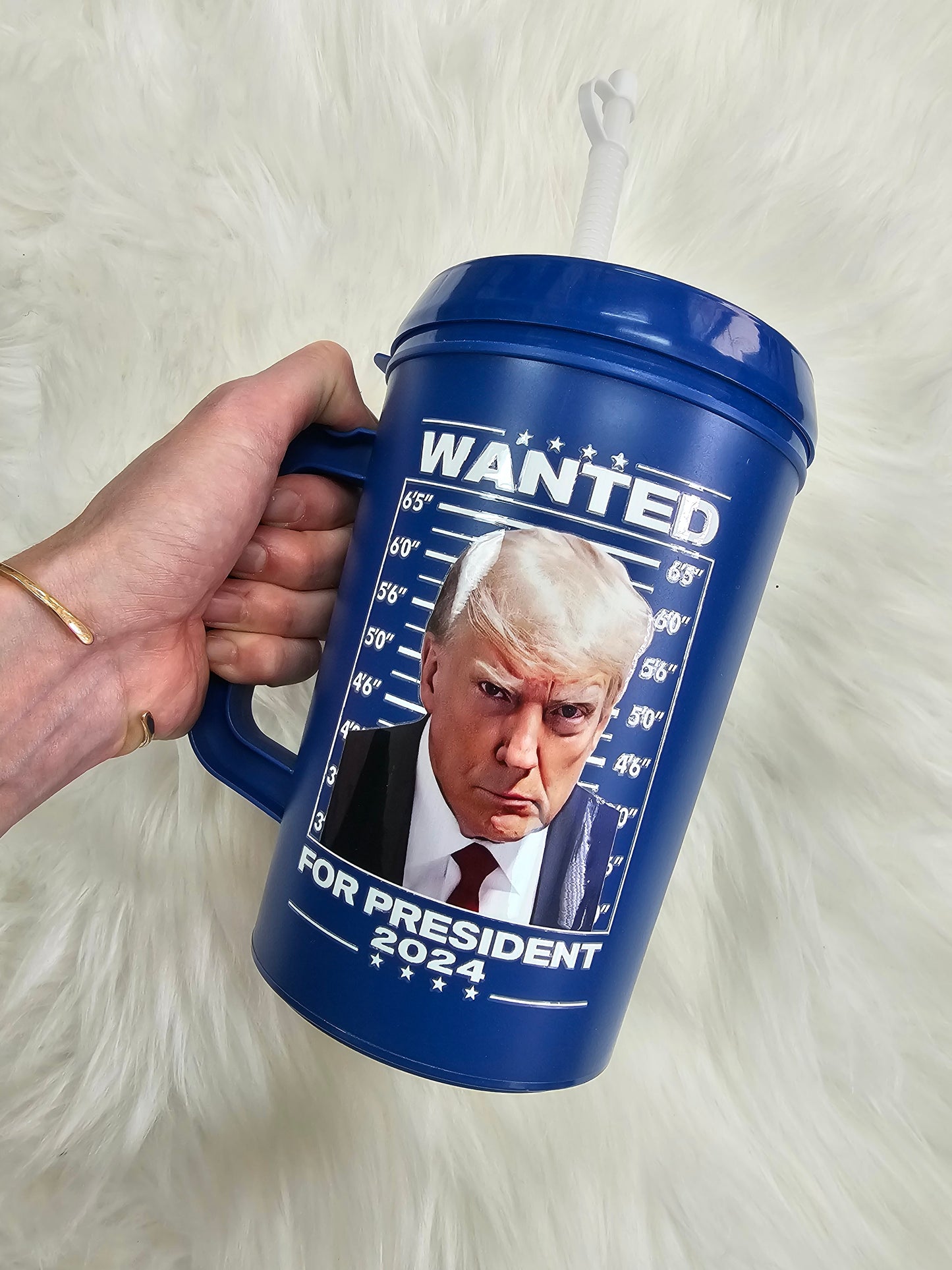 Wanted Trump for President HIP SIPS Mega Mug 34oz