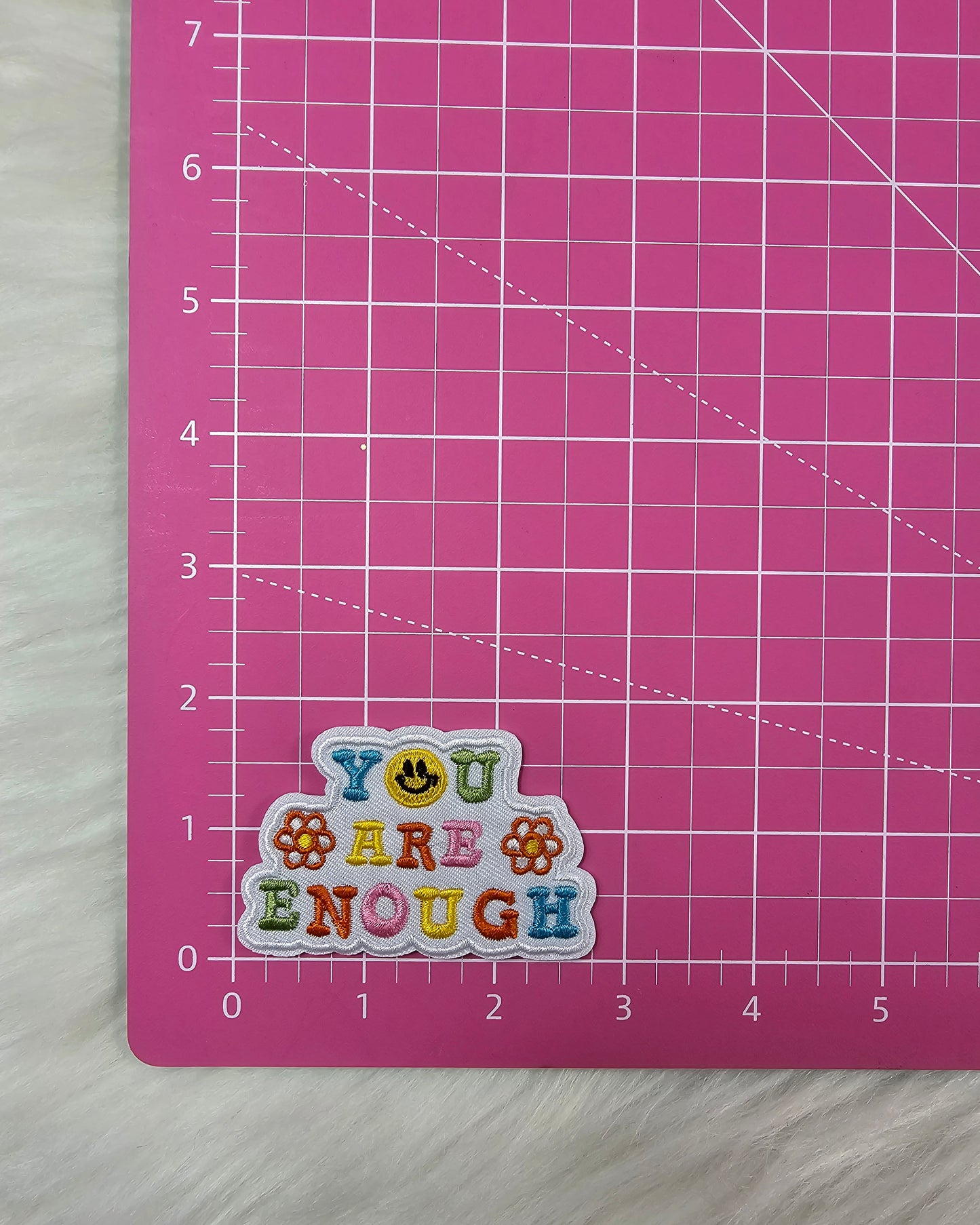 'You Are Enough' Floral Woven Embroidery Iron On Patch