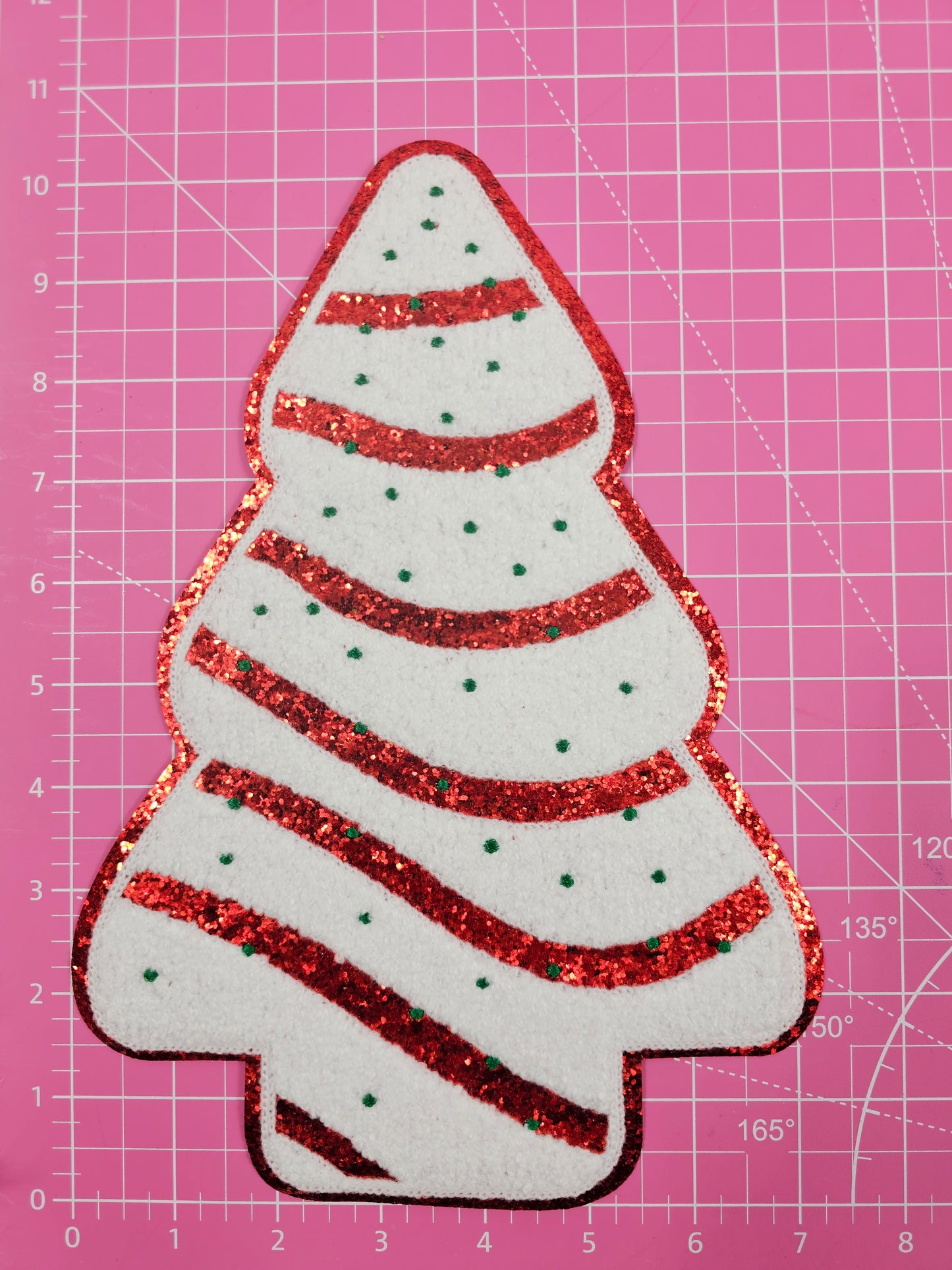 Large Christmas Tree Snack Chenille Iron-on Patch