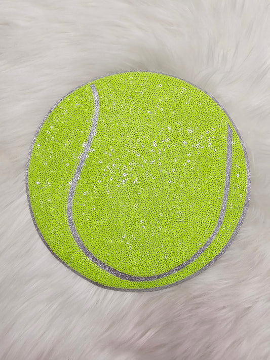 Large Sequin Tennis Ball Iron On Patch