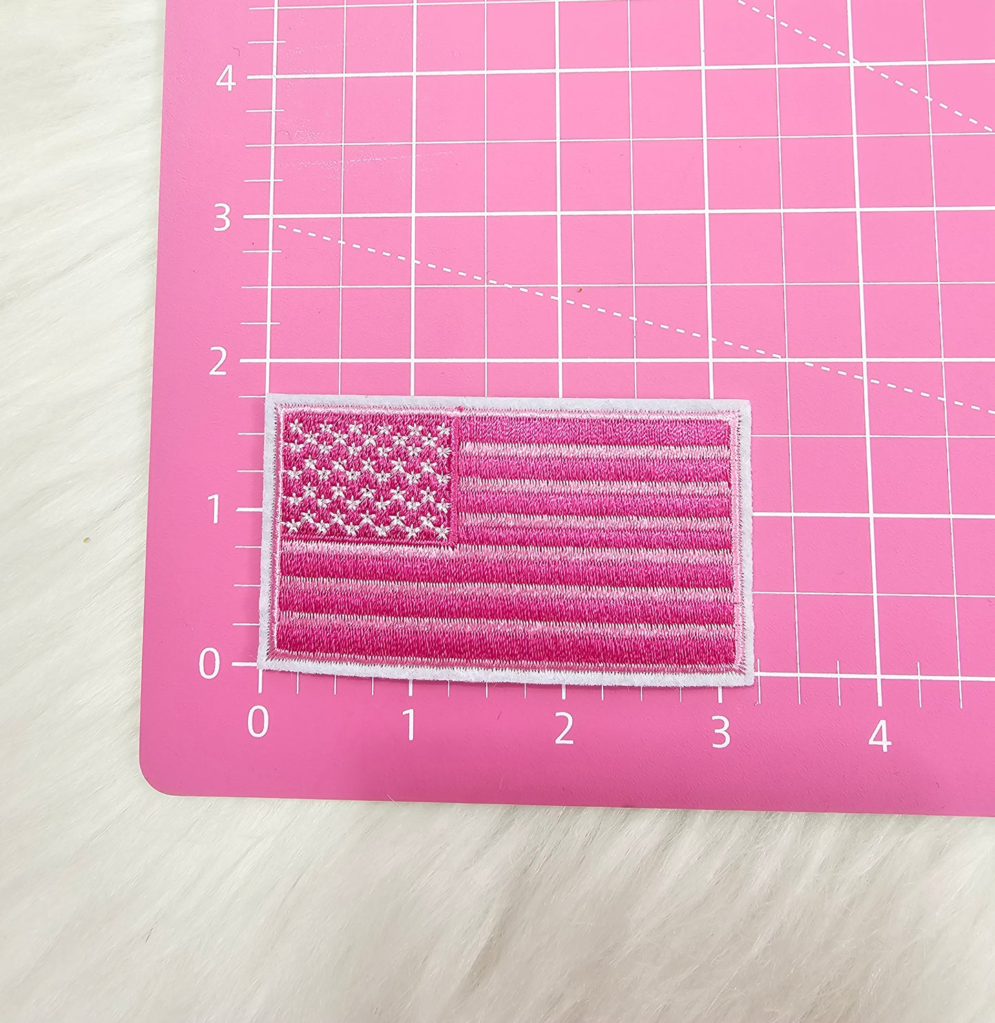 Pink USA American Flag Embroidery Iron-on Patch