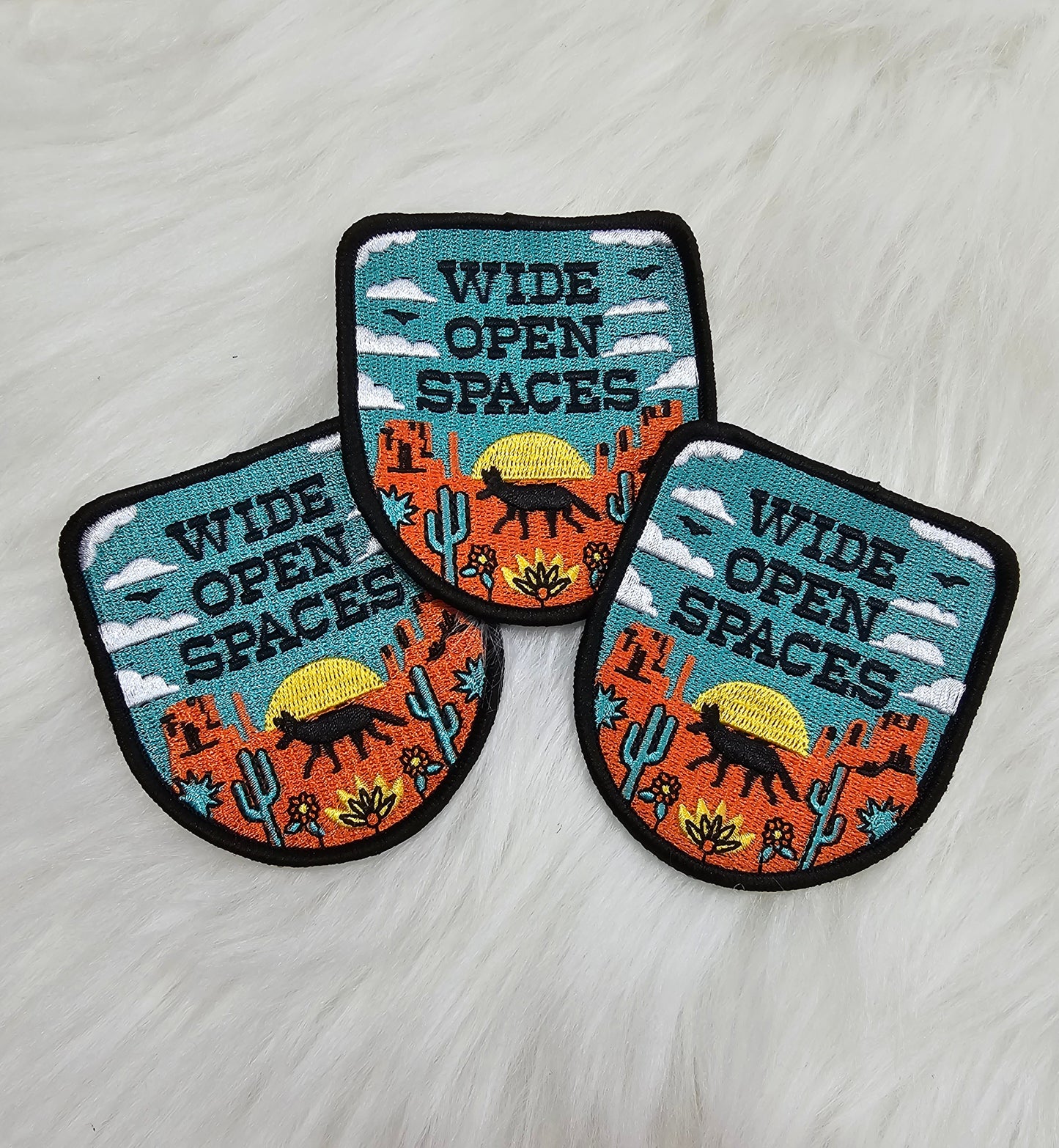 Wide Open Spaces Desert Coyote Embroidery Iron On Patch