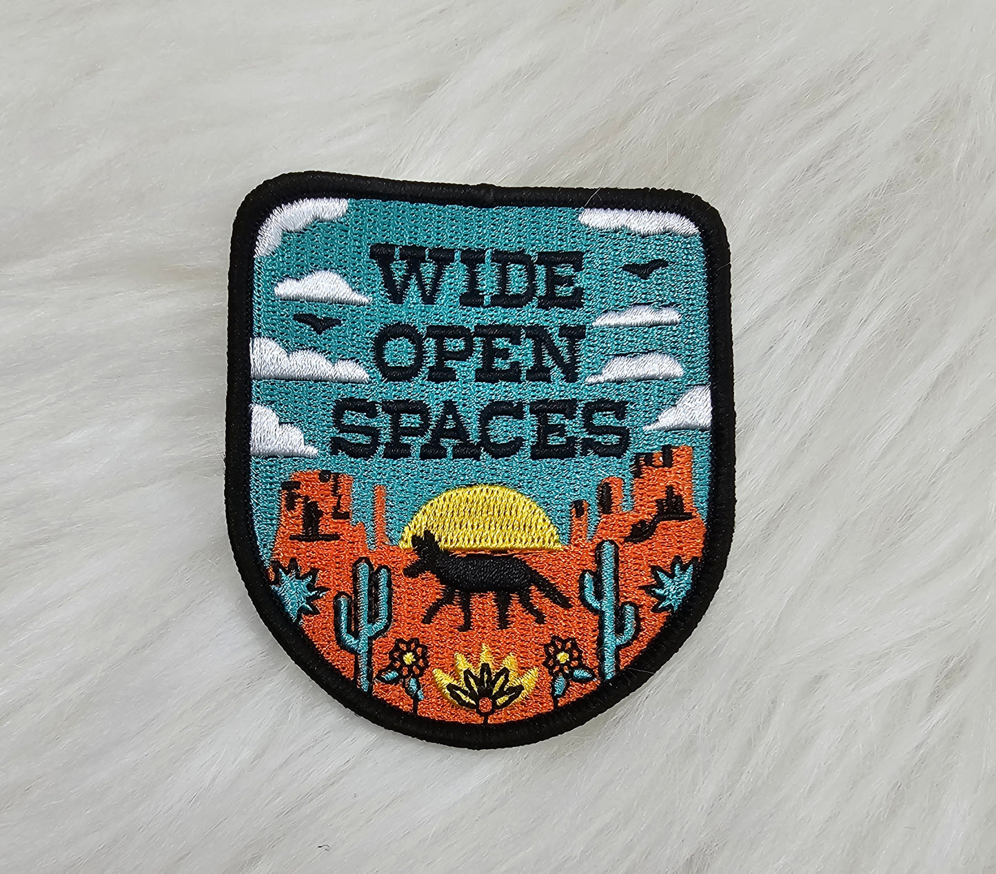 Wide Open Spaces Desert Coyote Embroidery Iron On Patch