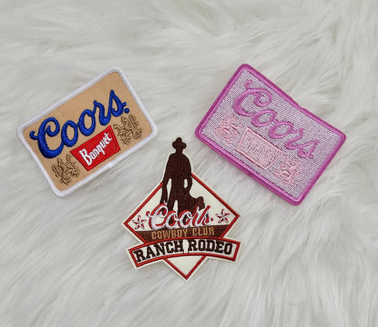 Western Coors Embroidery Beer Iron On Patch