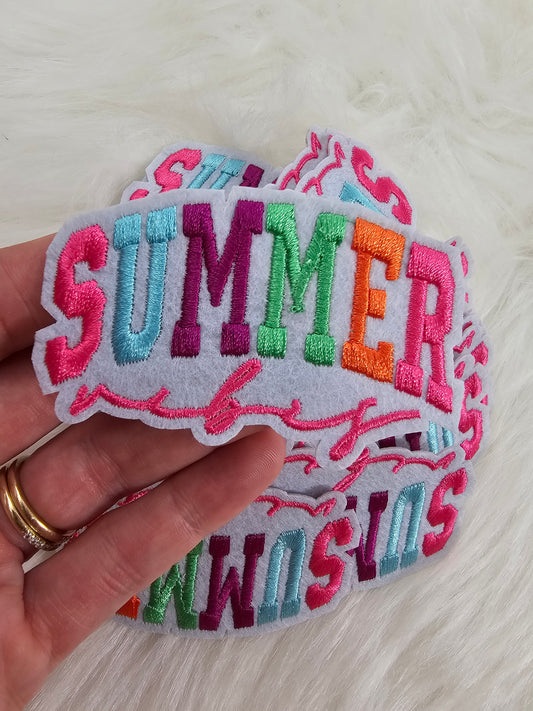 Summer Vibes Embroidery Iron On Patch