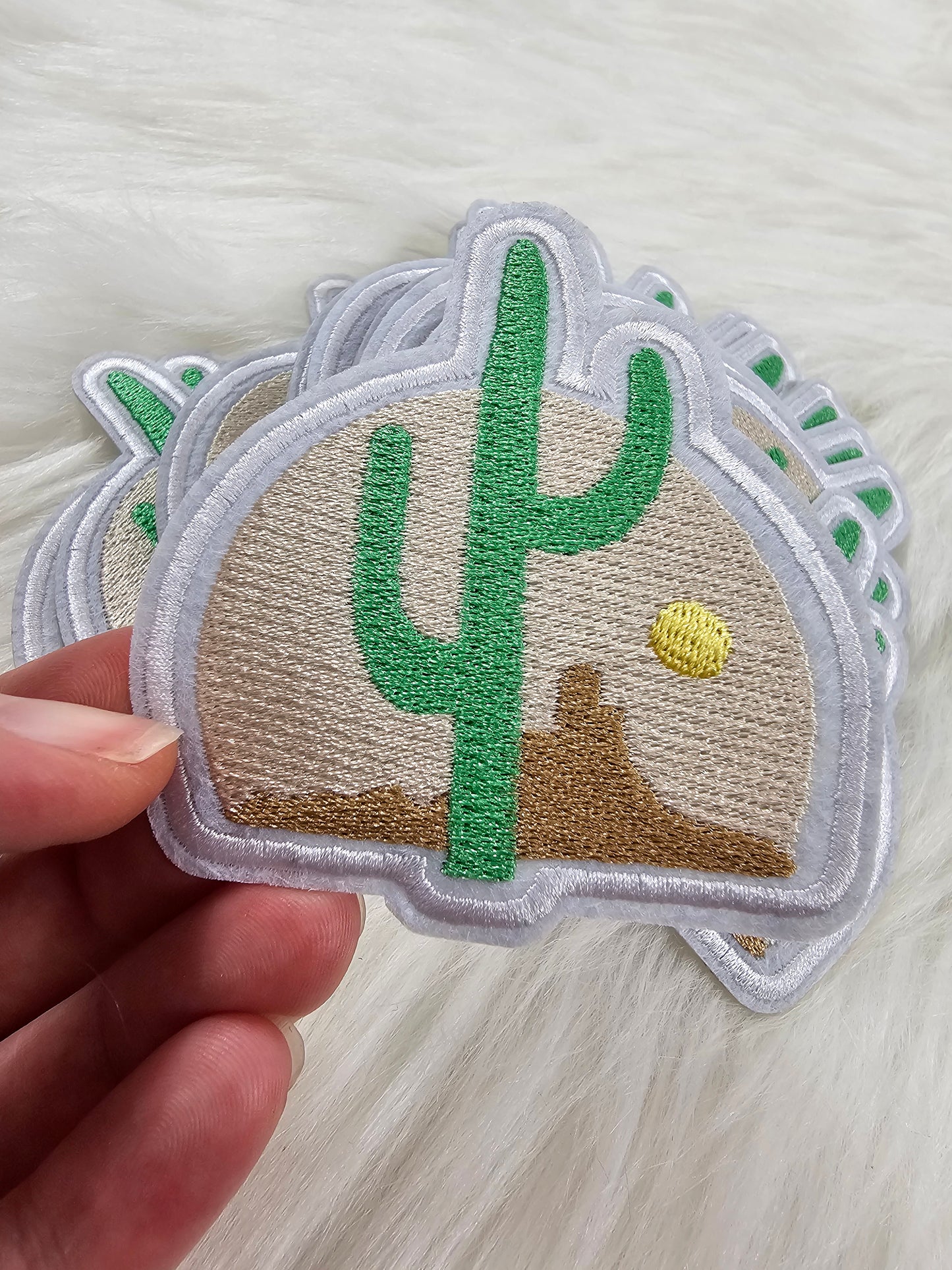 Southwestern Cactus Desert Scence Embroidery Iron On Patch