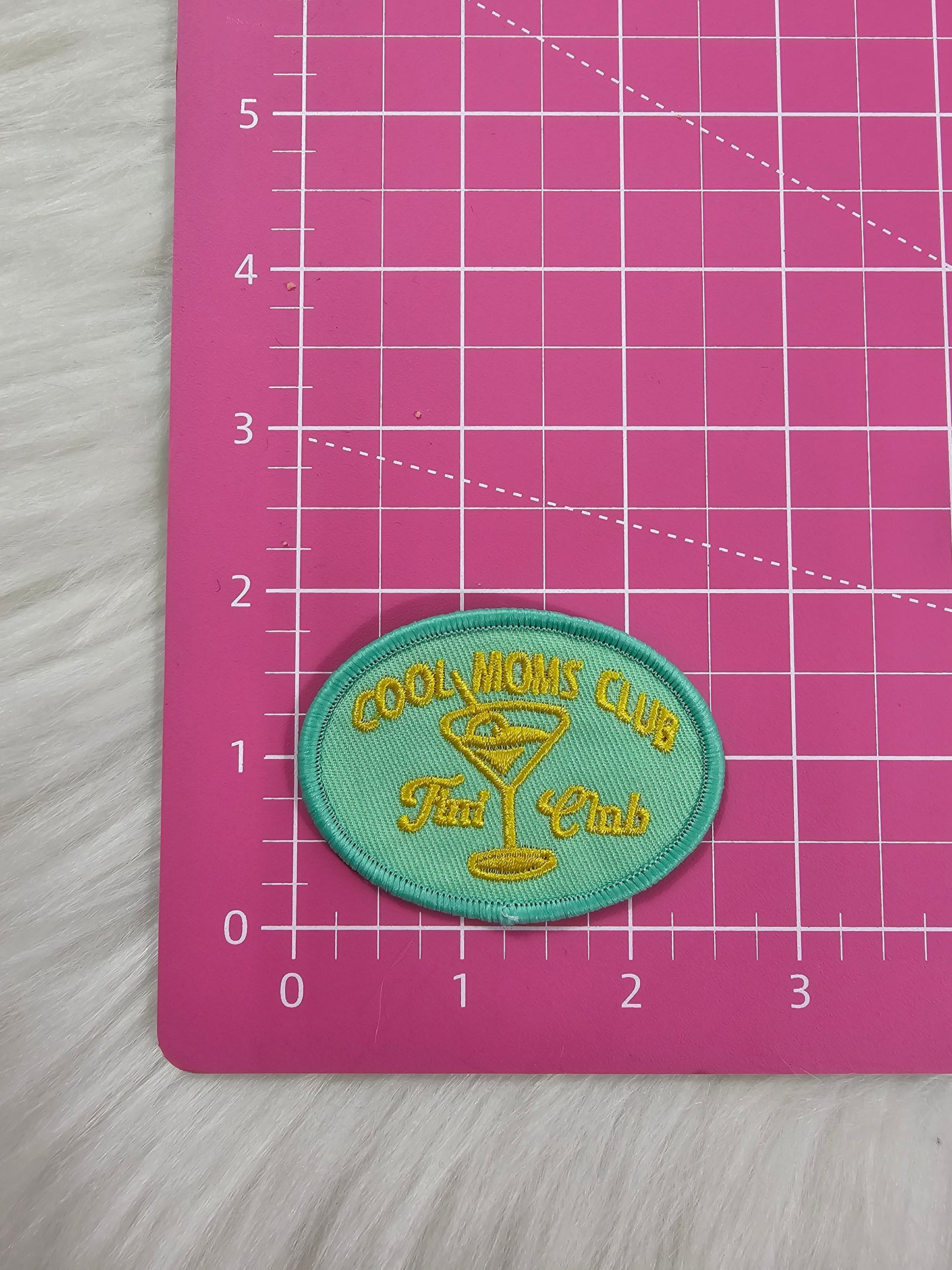 'Cool Moms Tini Club' Embroidery Iron On Patch